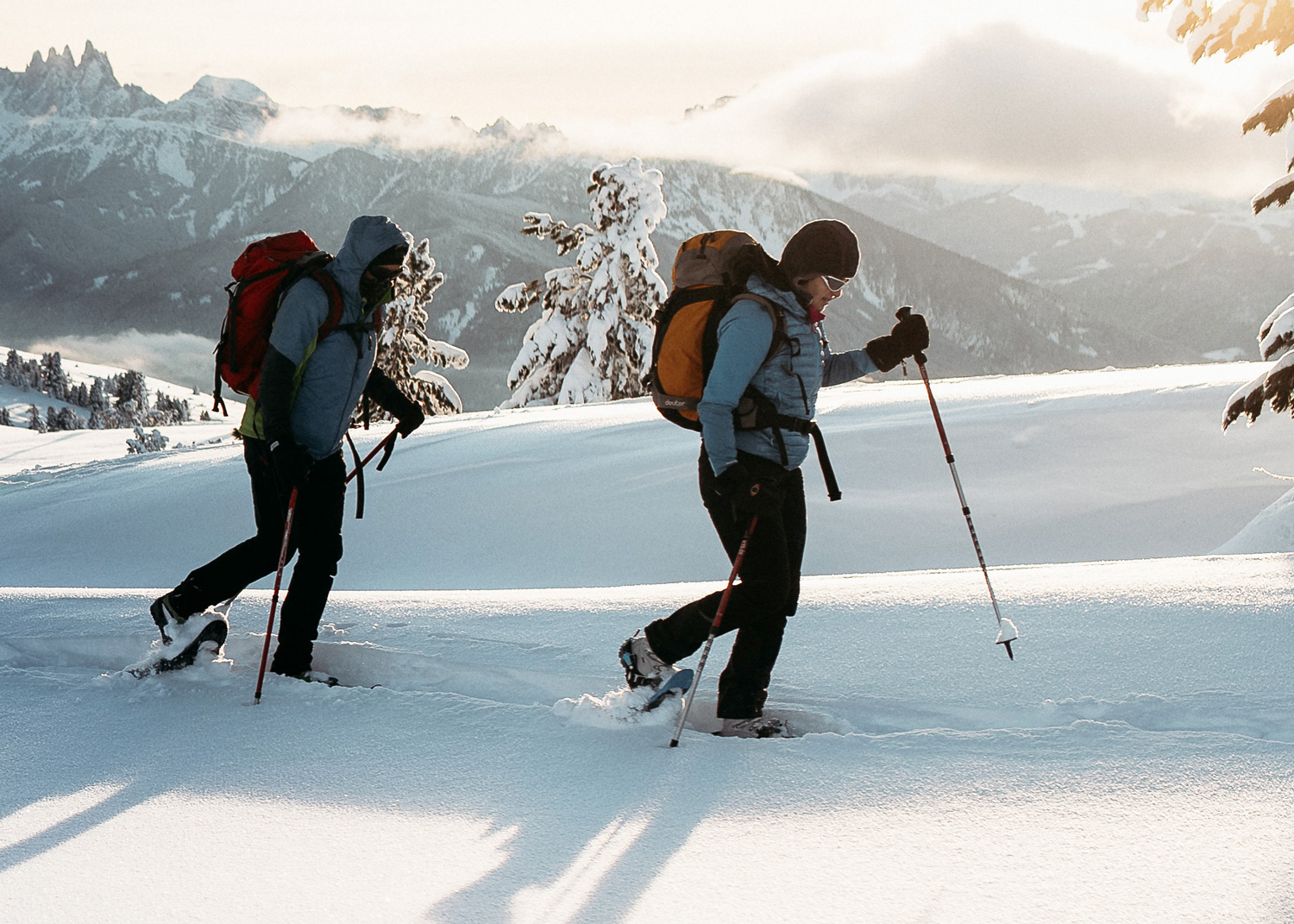 Winterwanderung in den Dolomiten - Skiurlaub Südtirol